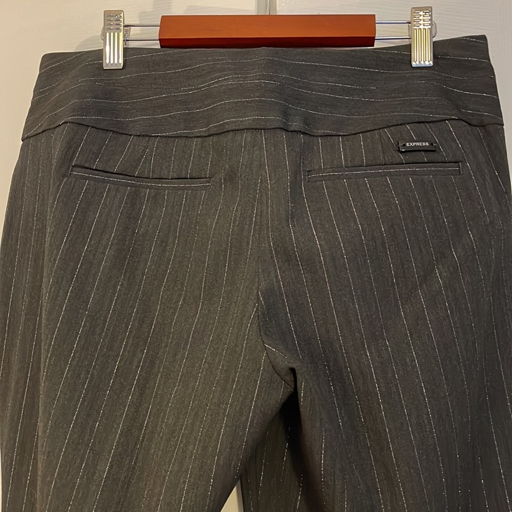 Express “Editor” Charcoal Gray Pants. Silver Meta… - image 5